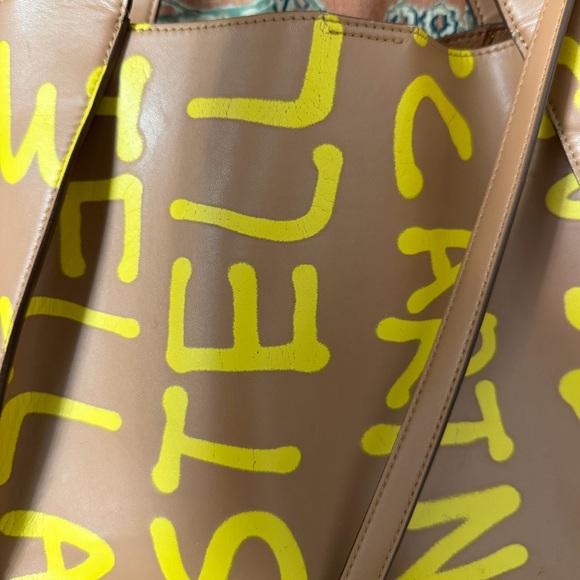 Stella McCartney Tan Tote with Yellow Graphics - Picture 5 of 10